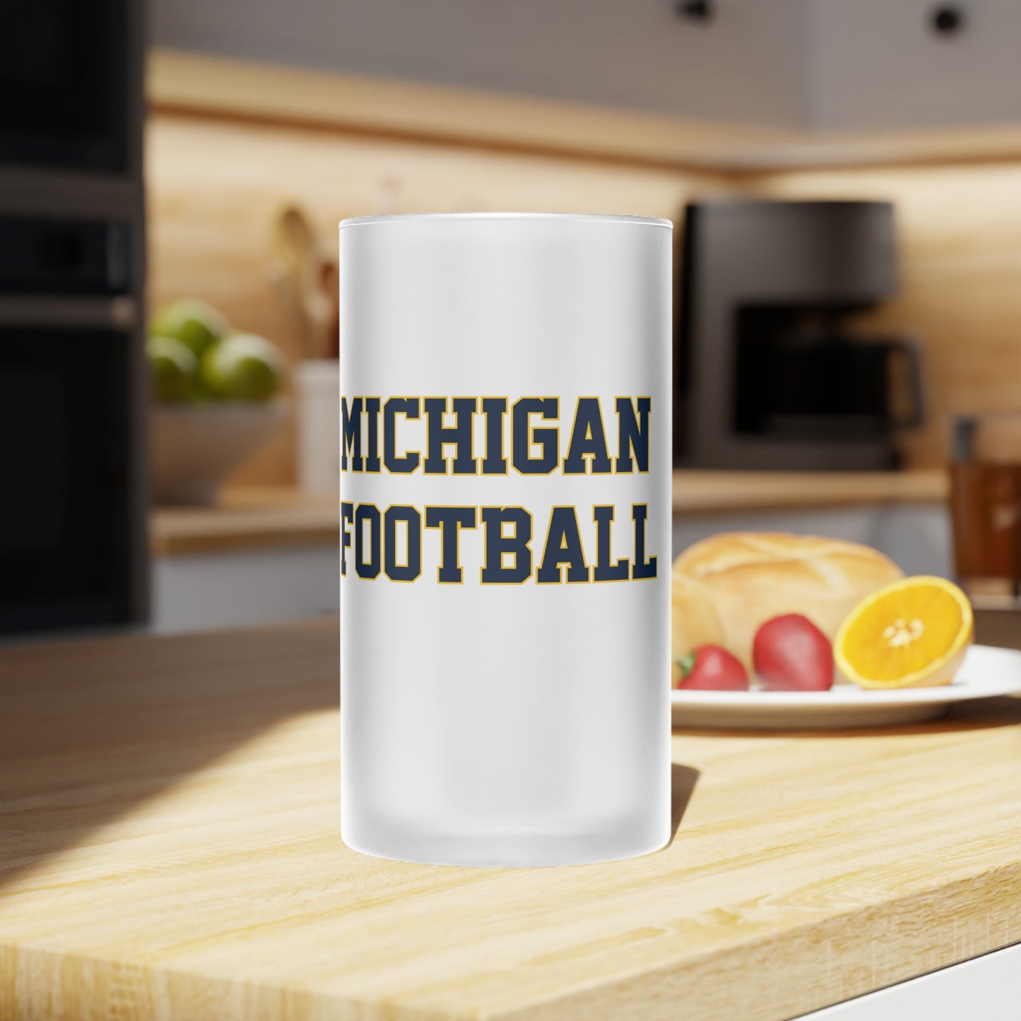 Michigan Football Frosted Glass Beer Mug