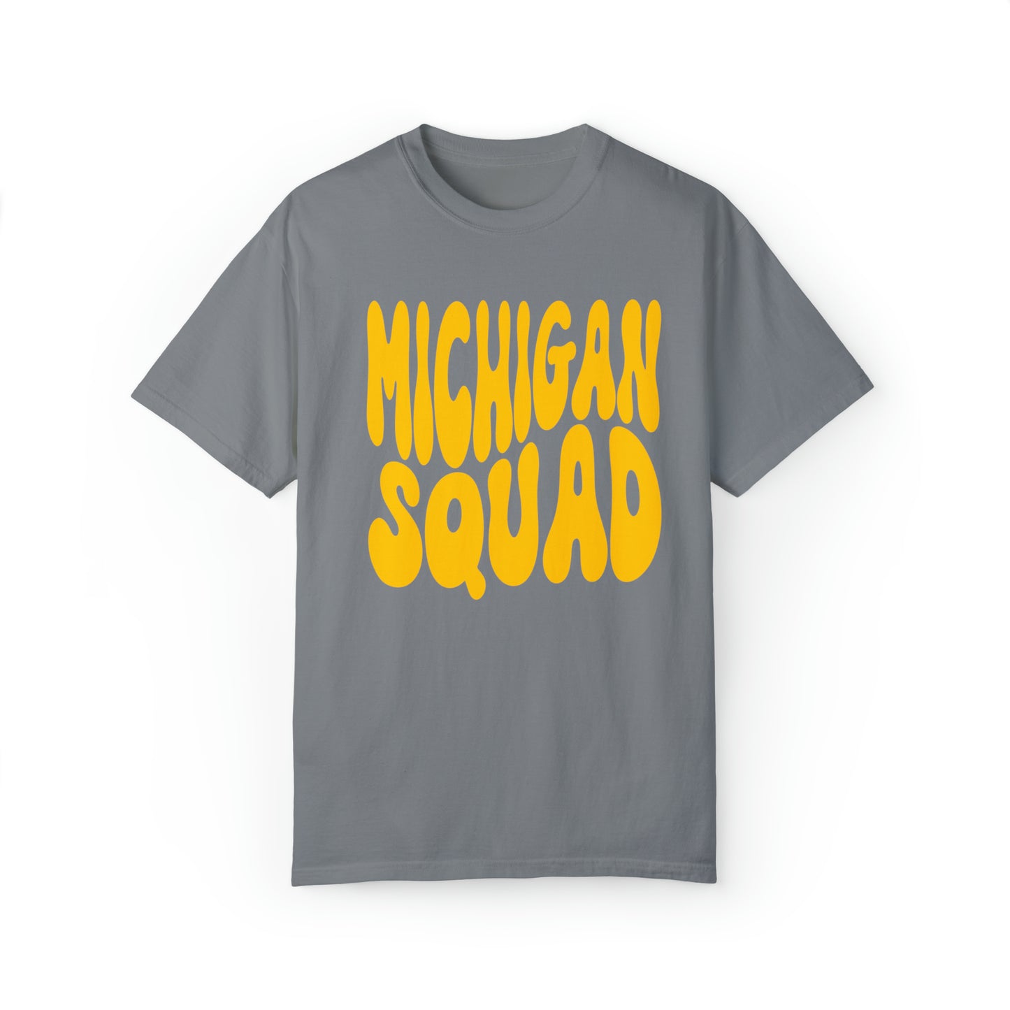 Michigan Squad Maize Unisex Garment-Dyed T-shirt