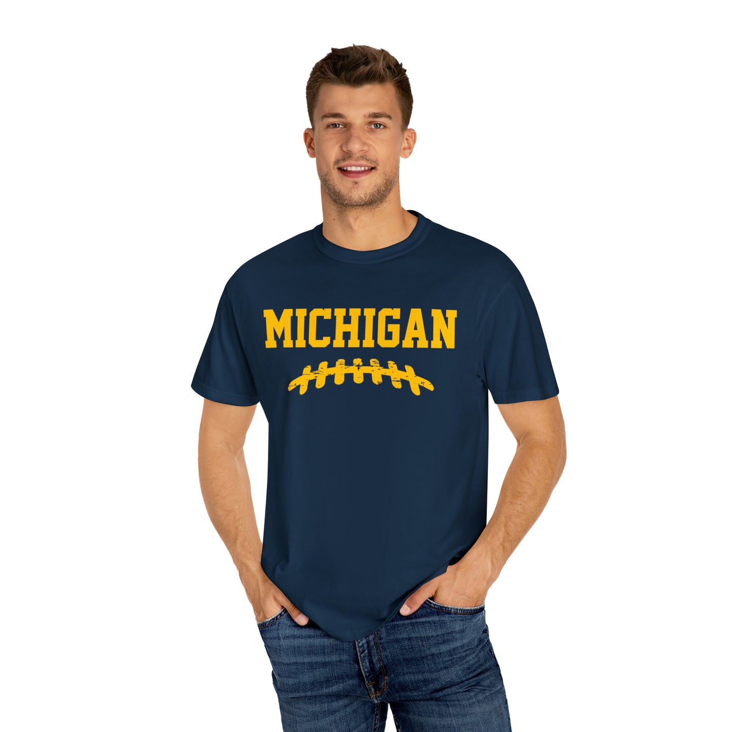 Michigan Laces Unisex Garment-Dyed T-shirt