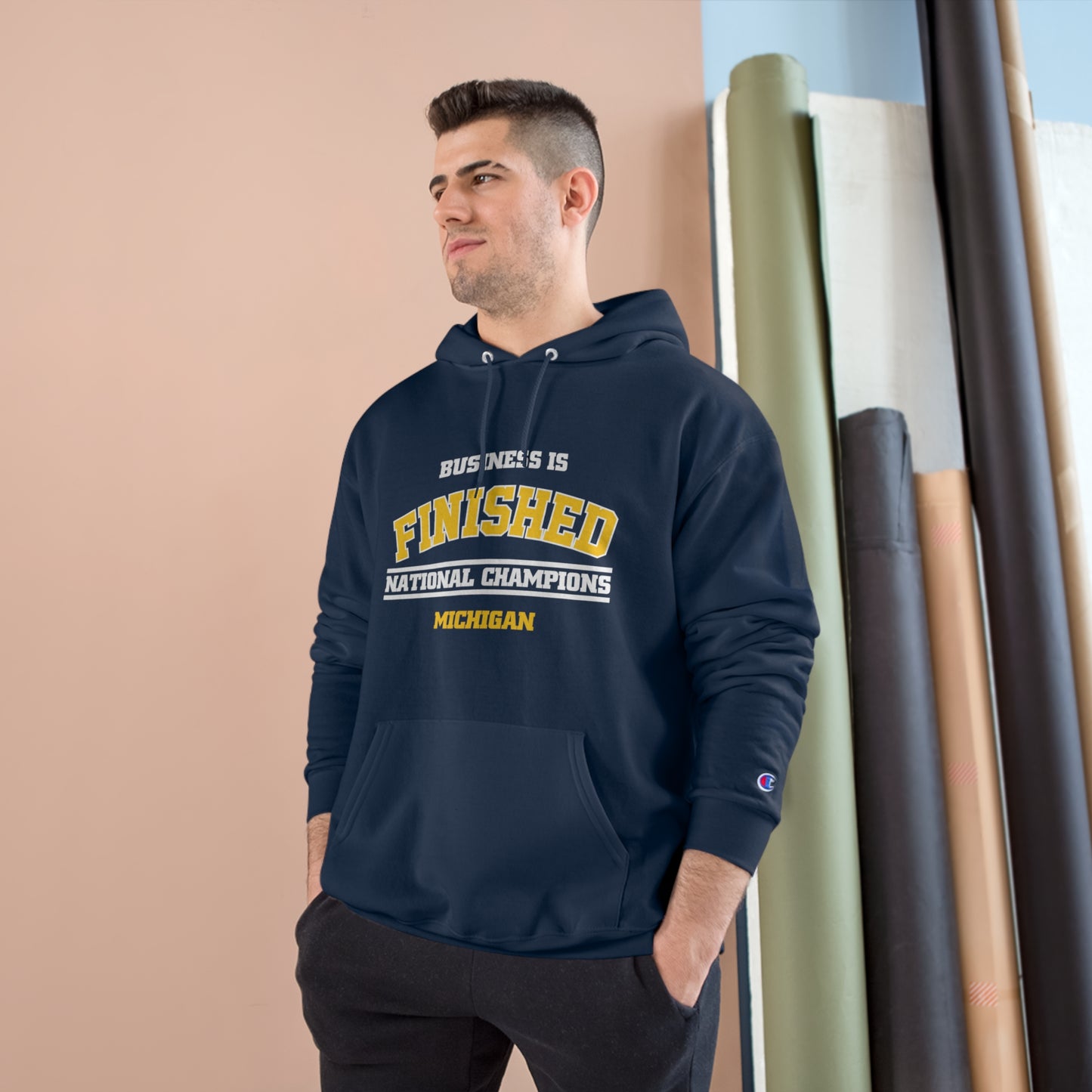 Business is Finished Champion Hoodie