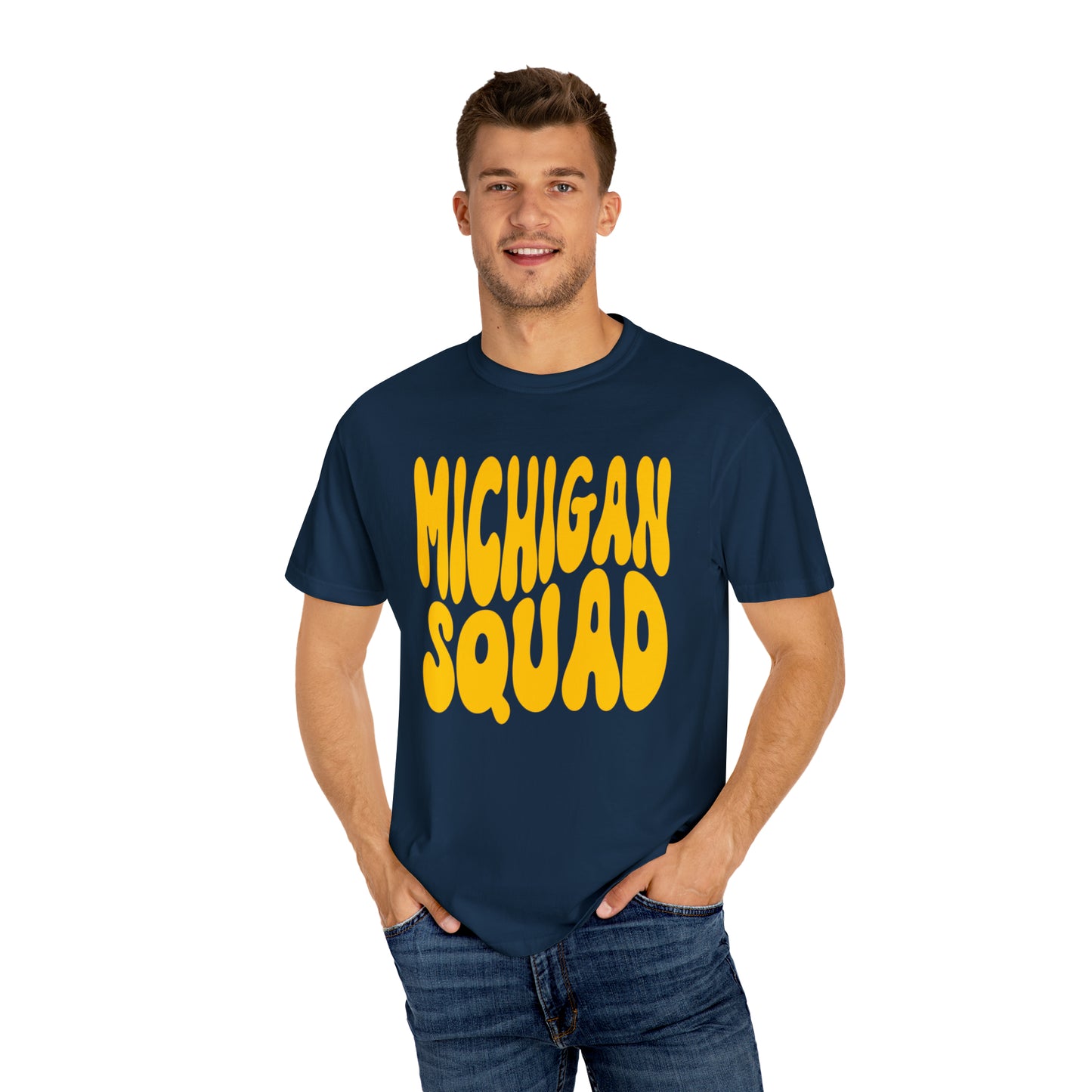 Michigan Squad Maize Unisex Garment-Dyed T-shirt