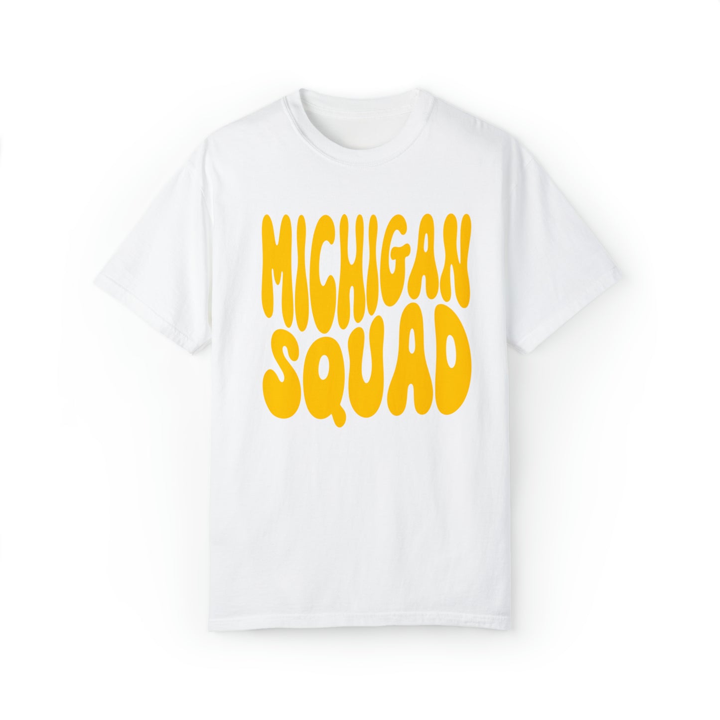 Michigan Squad Maize Unisex Garment-Dyed T-shirt