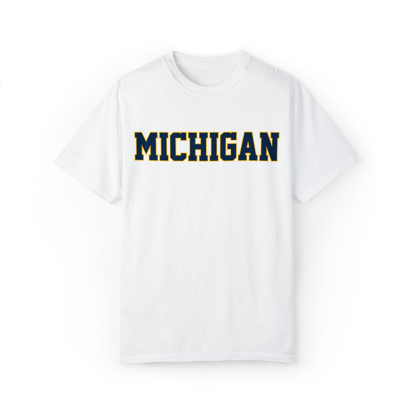 Michigan Tri-Color Unisex Garment-Dyed T-shirt