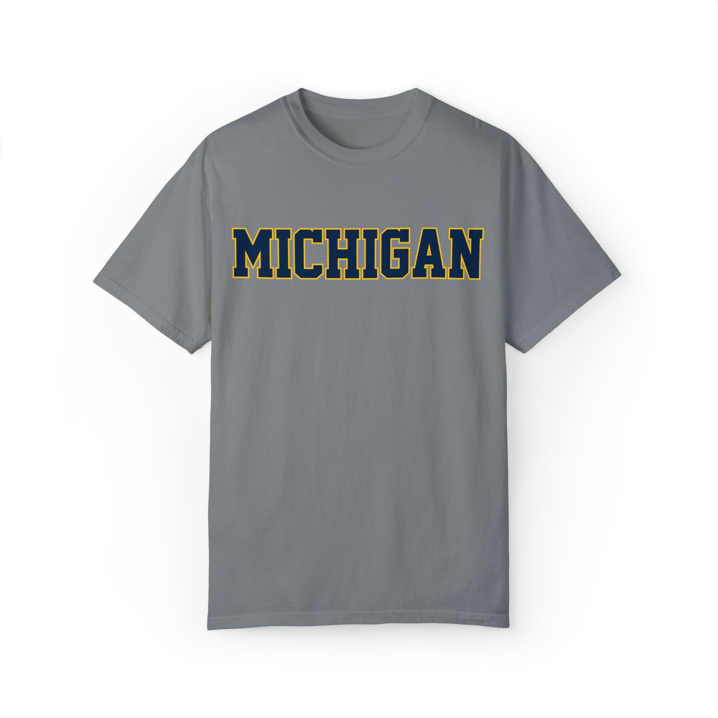 Michigan Tri-Color Unisex Garment-Dyed T-shirt