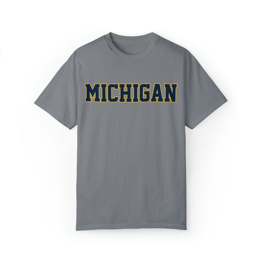 Michigan Tri-Color Unisex Garment-Dyed T-shirt