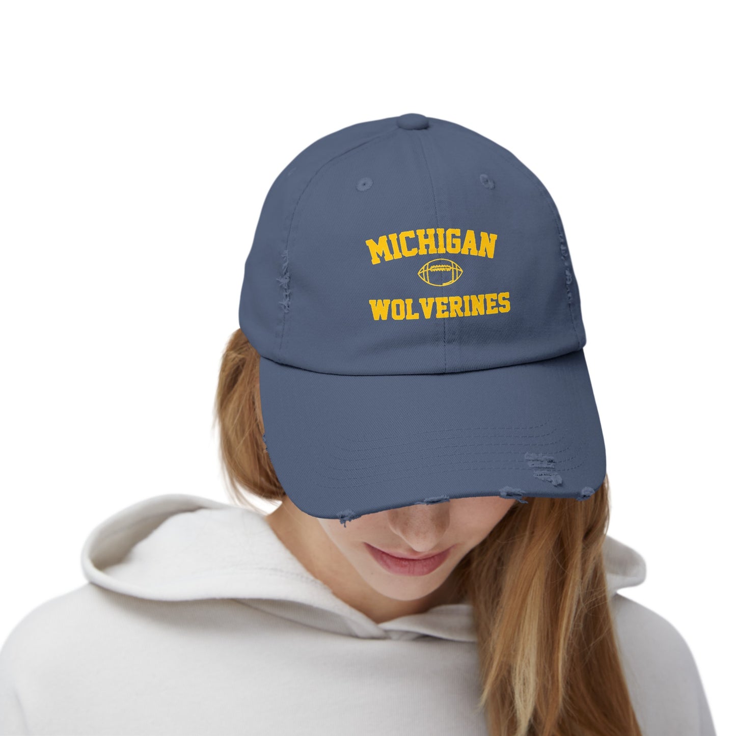 Michigan Wolverines Distressed Cap