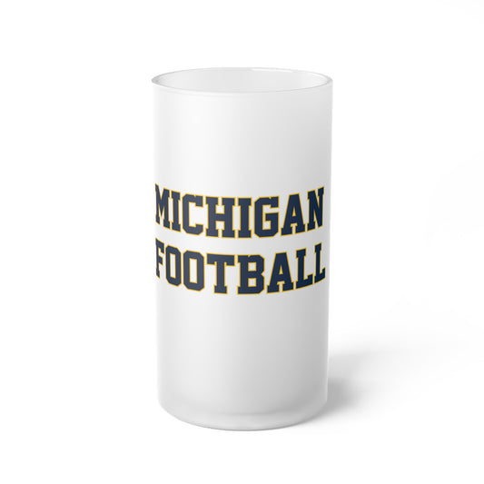 Michigan Football Frosted Glass Beer Mug