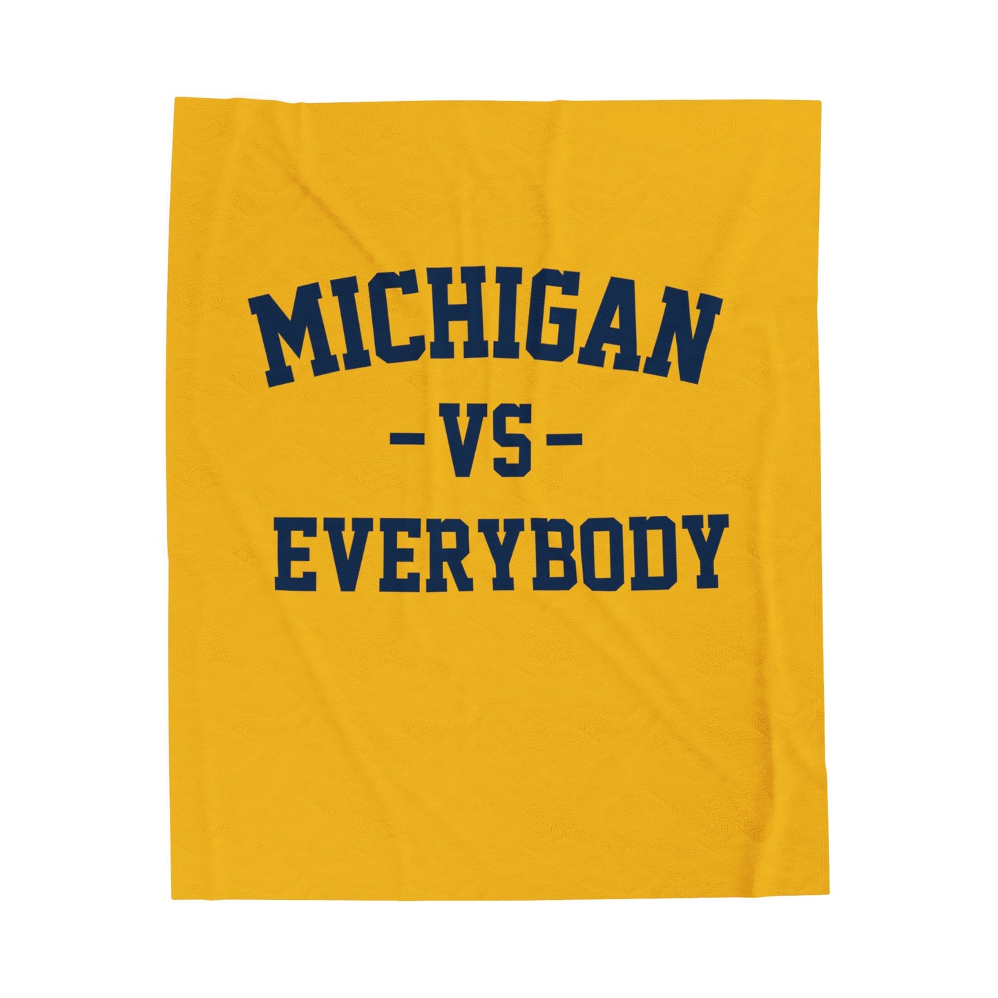 Michigan Vs Everybody Maize Velveteen Plush Blanket