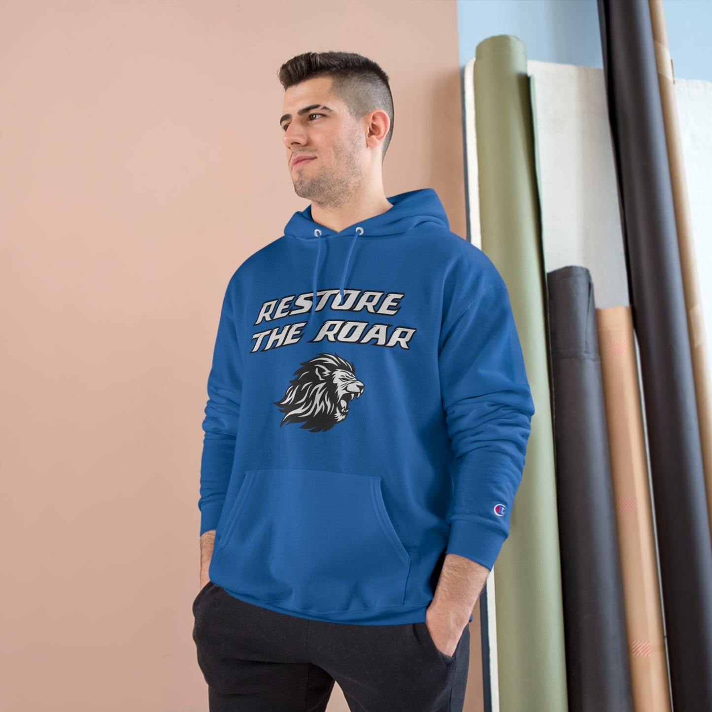 Romans 5:3-4 Restore the Roar Champion Hoodie