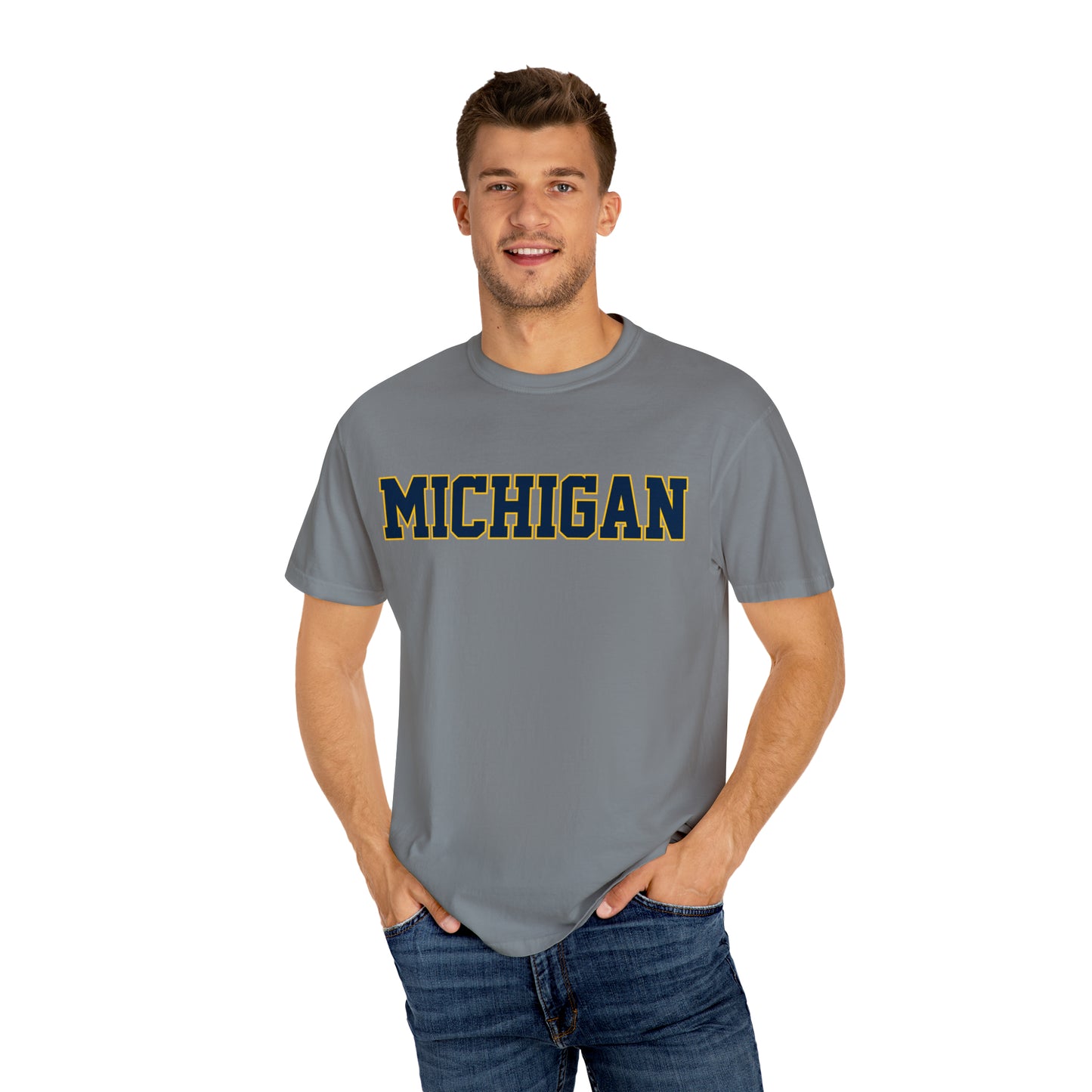 Michigan Tri-Color Unisex Garment-Dyed T-shirt