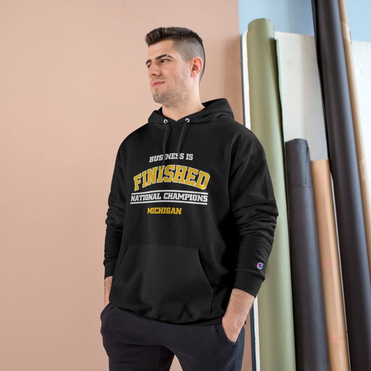 Business is Finished Champion Hoodie