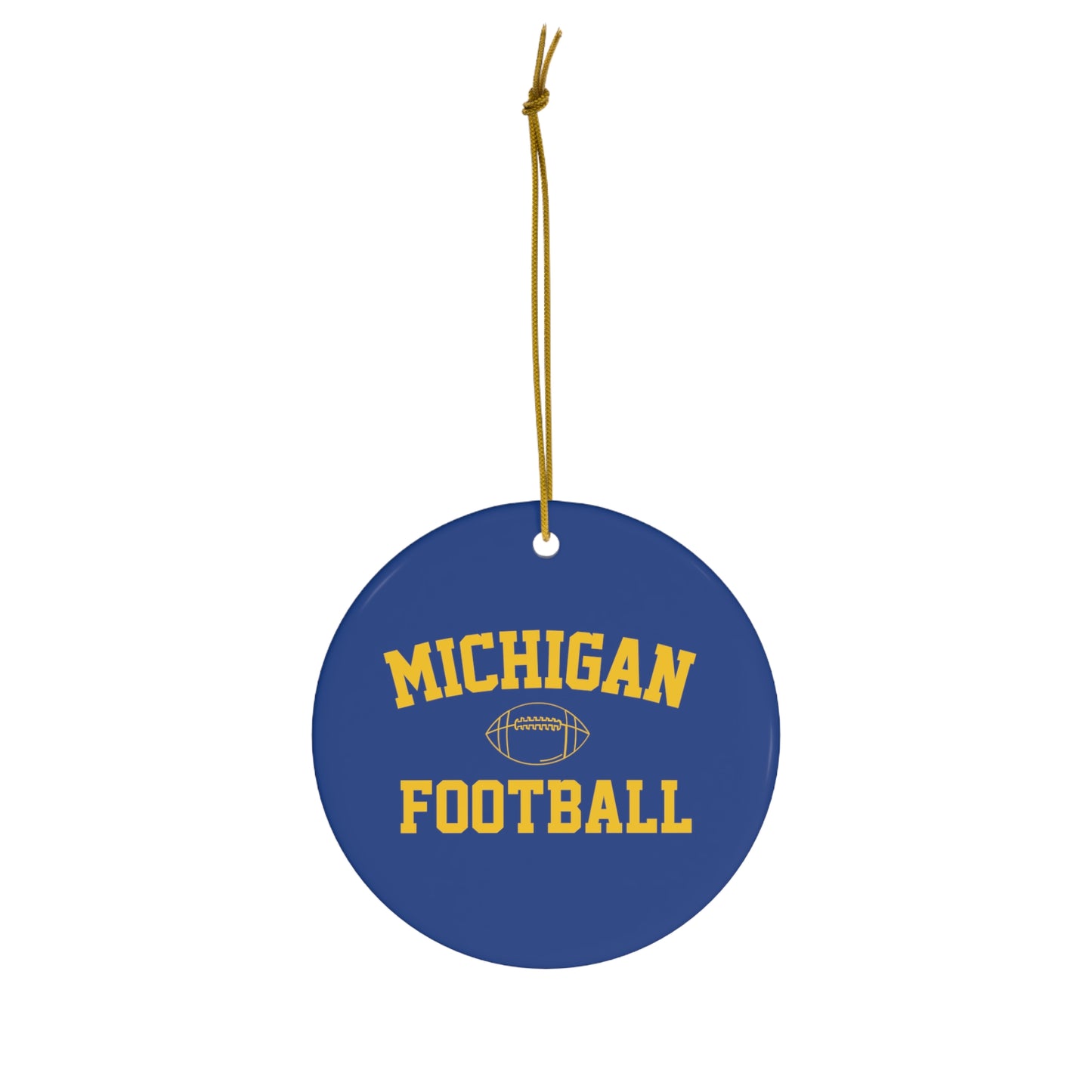 Michigan Football Ceramic Ornament Blue