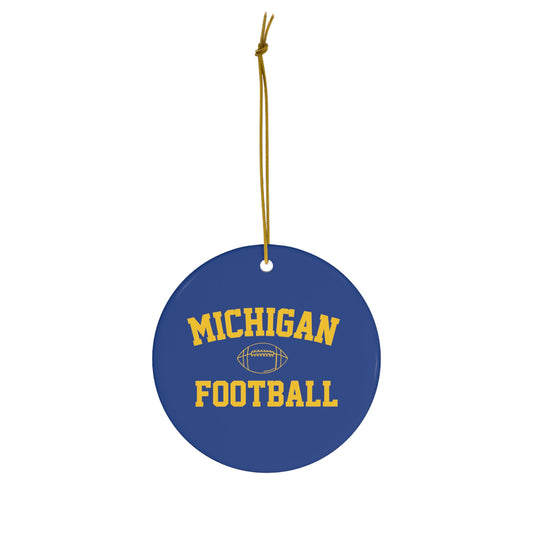 Michigan Football Ceramic Ornament Blue