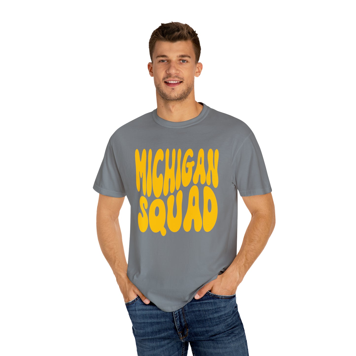 Michigan Squad Maize Unisex Garment-Dyed T-shirt