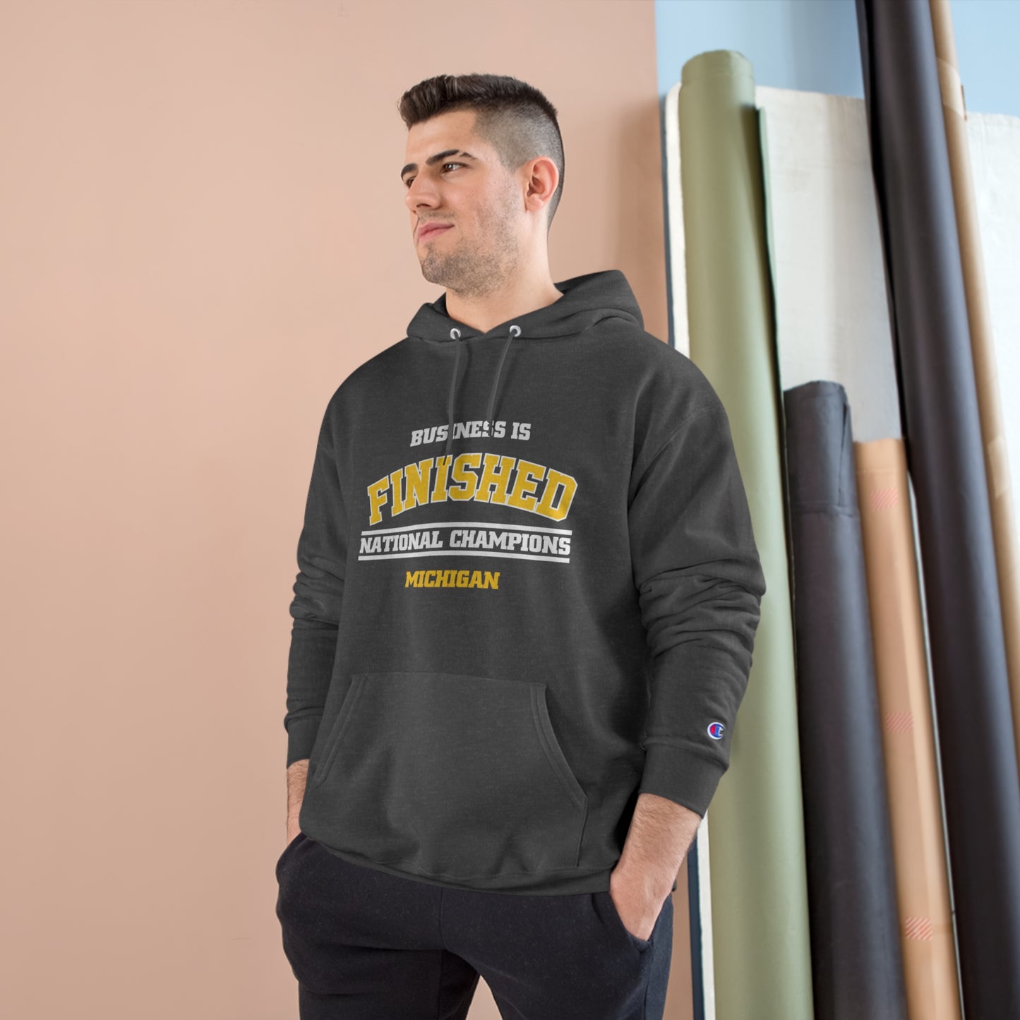 Business is Finished Champion Hoodie