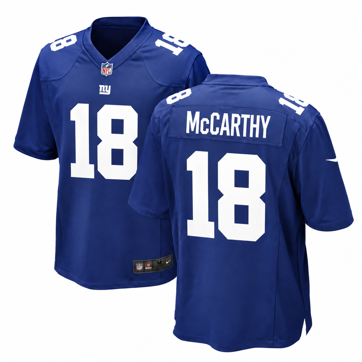 J.J. McCarthy #18 New York Giants Fully Stitched Jersey