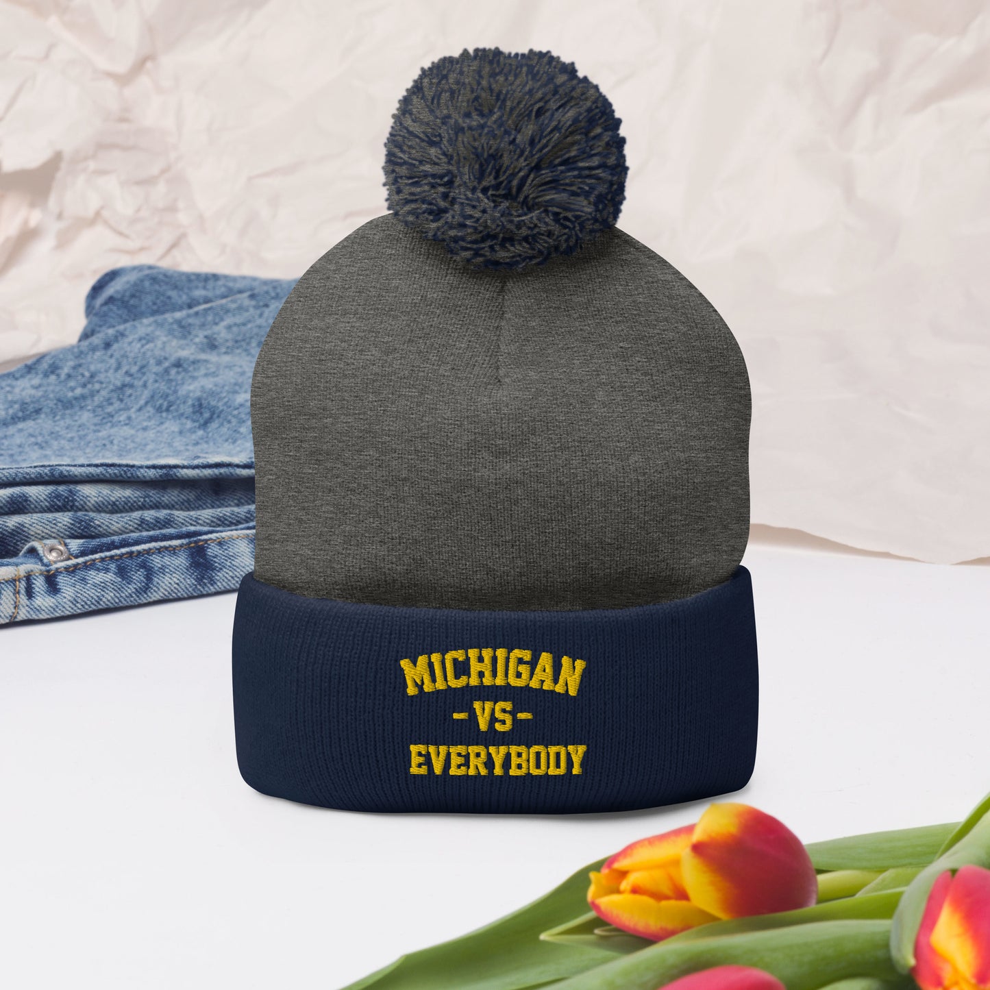 Michigan Vs Everybody Pom-Pom Beanie