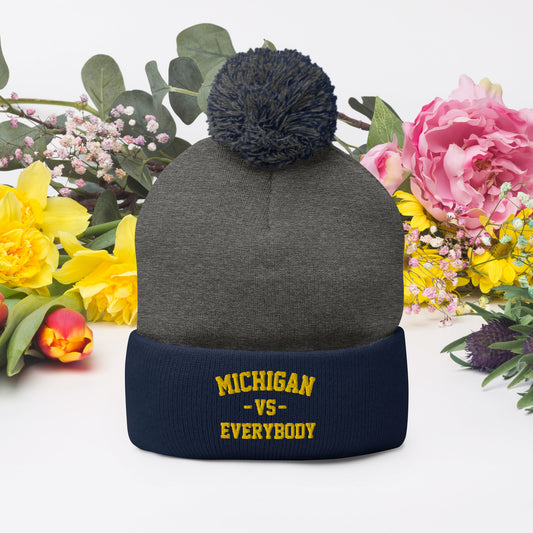 Michigan Vs Everybody Pom-Pom Beanie